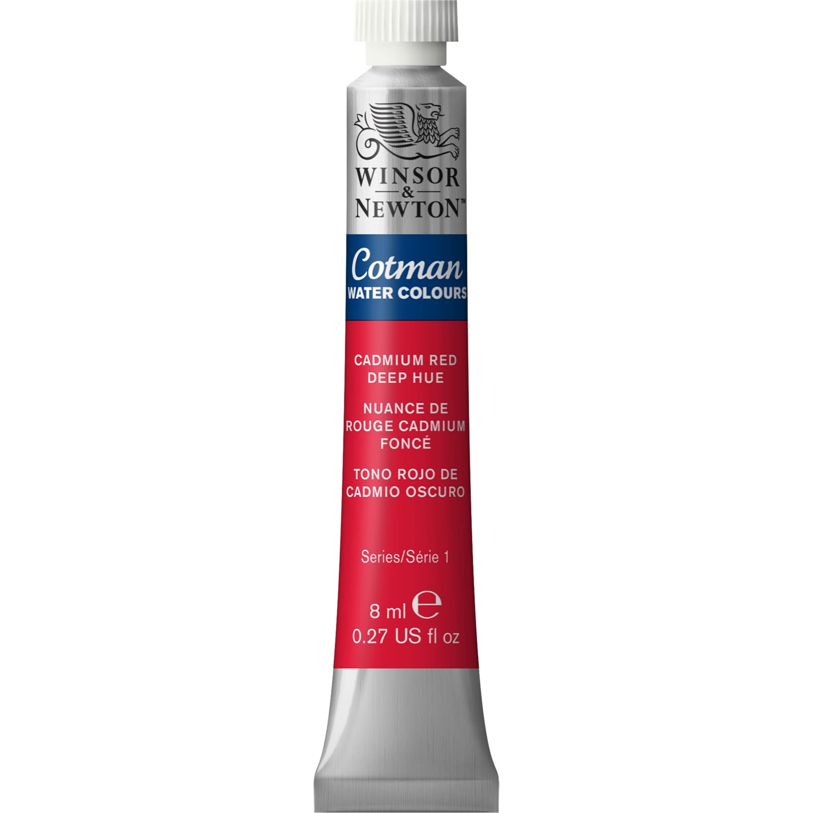 Winsor & NewtonCotman Watercolour Cadmium Red Deep Hue 8ml,Studio Watercolors, Vibrant Colors with Very Good Processing Properties