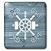 3dRose lsp_261838_2 Ships Wheel with Scrolls in White on Blue Weatherboard- Not Real Wood Toggle Switch, Mixed