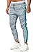Produktbild OneRedox Herren | Jogginghose | Trainingshose | Sport Fitness | Gym | Training | Slim Fit | Sweatpants Streifen | Jogging-Hose | Stripe Pants | Modell 1226 Grau Türkis S