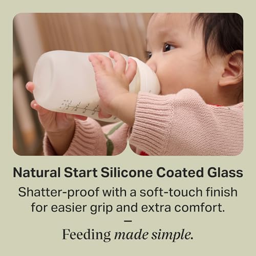 Image of Tommee Tippee Silicone Coated Glass Baby Bottles, Anti-Colic, 0m+, 9oz (Pack of 6)