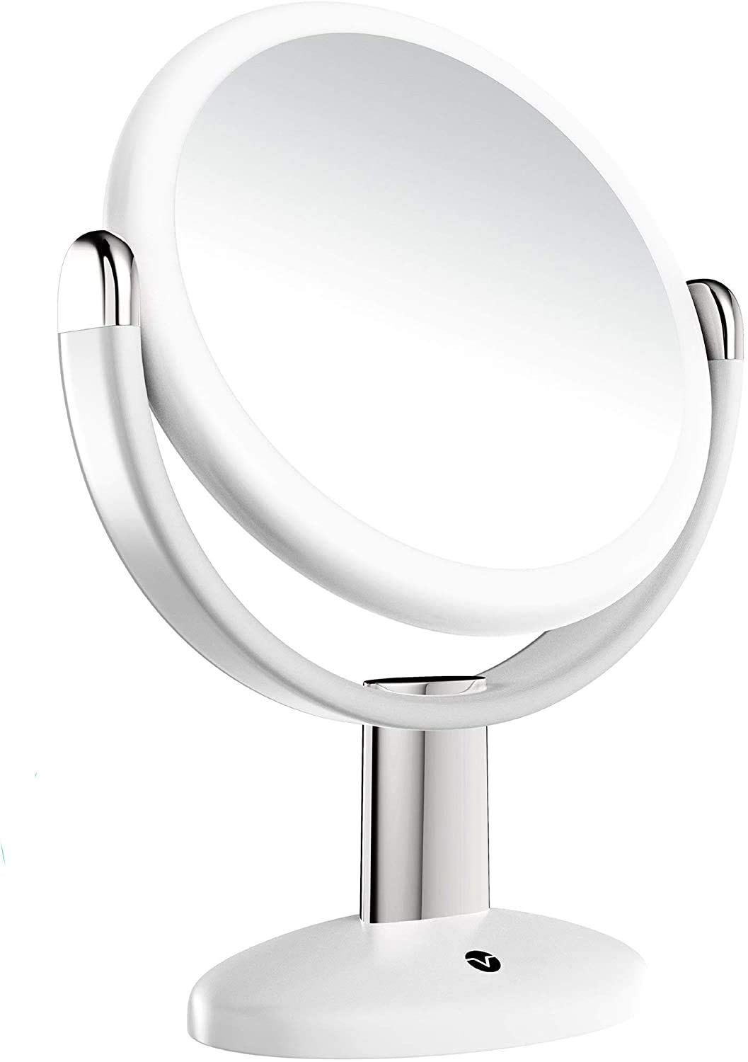 QWE 10X Increase In Front Mirror -7 Inch Round Bath Makeup Cosmetic Mirror Desktop Or Bedroom,white