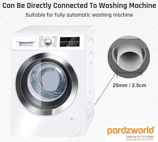 Image of PARDZWORLD 2-Meter Universal Drain Hose Extension Pipe for Front-Load Washing Machines & Dishwashers | Heavy-Duty Flexible Polypropylene Waste Water Pipe | Leak-Proof & Anti-Kink Design