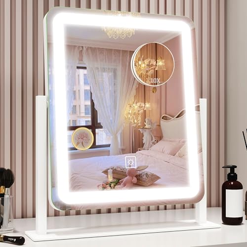ROLOVE Vanity Mirror with Lights, 12.6'x15' LED Makeup Mirror with Lights, Smart Touch Control...