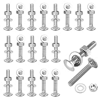 20 Stück Schlossschrauben M6 x 80, Torbandschrauben mit Muttern und Unterlegscheiben Schlossschrauben Set Geeignet für Heimdekoration Industriebau