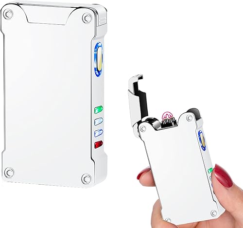 GADATOP Encendedor a prueba de viento, encendedor eléctrico de doble arco, encendedor USB recargable con proyección de plasma sin llama con