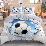 Caractéristiques：Ensemble de literie imprimé en 3D, Football Mural de mode.Caché fermeture Éclair design,pratique pour mettre votre couette dans et en dehors,se laver facilement sans déformation après après une utilisation répétée.Il peut contenir jusqu 