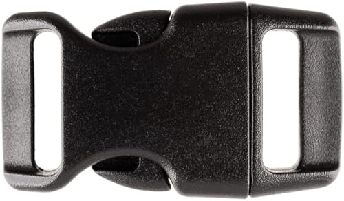 Paracord Planet Hebillas de liberación lateral de plástico negro  Mochilas, pulseras, collares para mascotas y mucho más