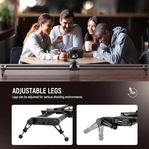 Image of NEEWER 47.2in /120cm Carbon Fiber Camera Slider, Dolly Rail Track with Thicker Tube and More Stable Support, 4 Precise Smooth Bearings and Levelling for DSLR Camera Camcorder, Max Load 22lb, CS120CM