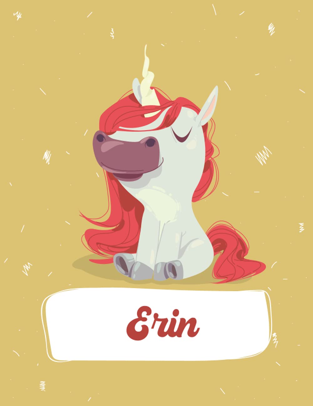 Erin: Unicorn Notebook Personal Name Wide Lined Rule Paper | Notebook The Notebook For Writing Journal or Diary Women & Girls Gift for Birthday, For Student | 162 Pages Size 8.5x11inch