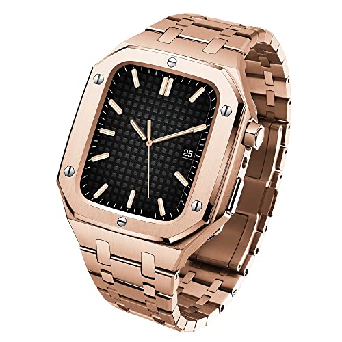 Bracelet en acier pour Apple Watch 45mm 44mm boîtier métal de luxe