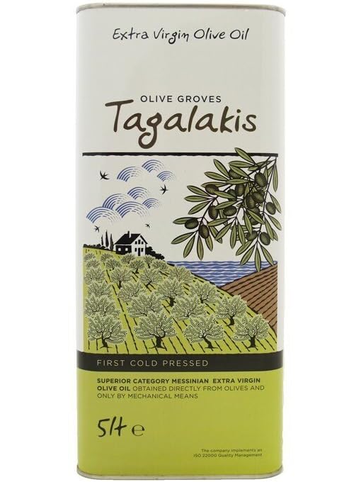 Tagalakis Elaiones 2020 Harvest 5 Liter (169 Ounce) Koroneiki Monovarietal Cold Extracted Greek Extra Virgin Olive Oil from the Peloponnese