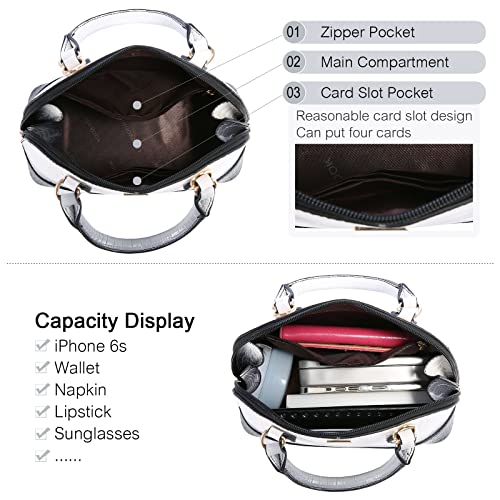 Image of LOVEVOOK Purse for Women Crossbody Bags Classic Double Zip Top Handle Dome Satchel Bag