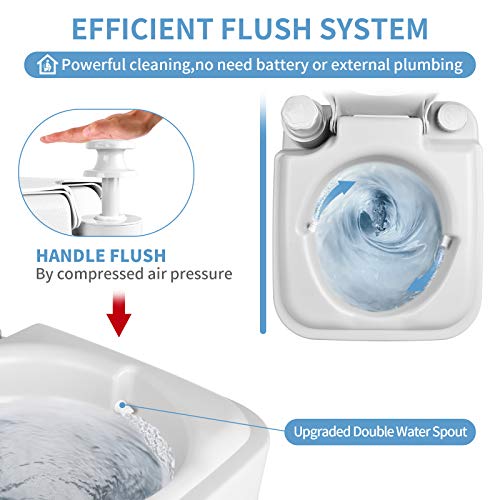 Image of YITAHOME Portable Camping Toilet | Travel RV Toilet, 2.6 Gallon Detachable Waste Tank, Double Water Spouts, Portable Toilet for Camping, Hiking, Hunting