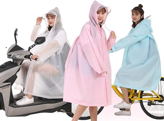 Amazon レインコート 自転車 動きやすい レディース おしゃれレインコート 男女兼用 バイク自転車にも最適 リュック対応 通勤 通学 旅行 軽量レインコート 耐久性 二重撥水 防風防水 速乾 梅雨対策 顔濡れ 防止 雨具 フリーサイズ 収納袋付き 収納便利 レインコート