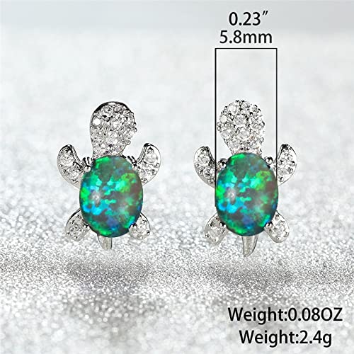 Orecchini Pendenti In Argento Sterling 925 Con Turchese Forma Tartaruga X 630394