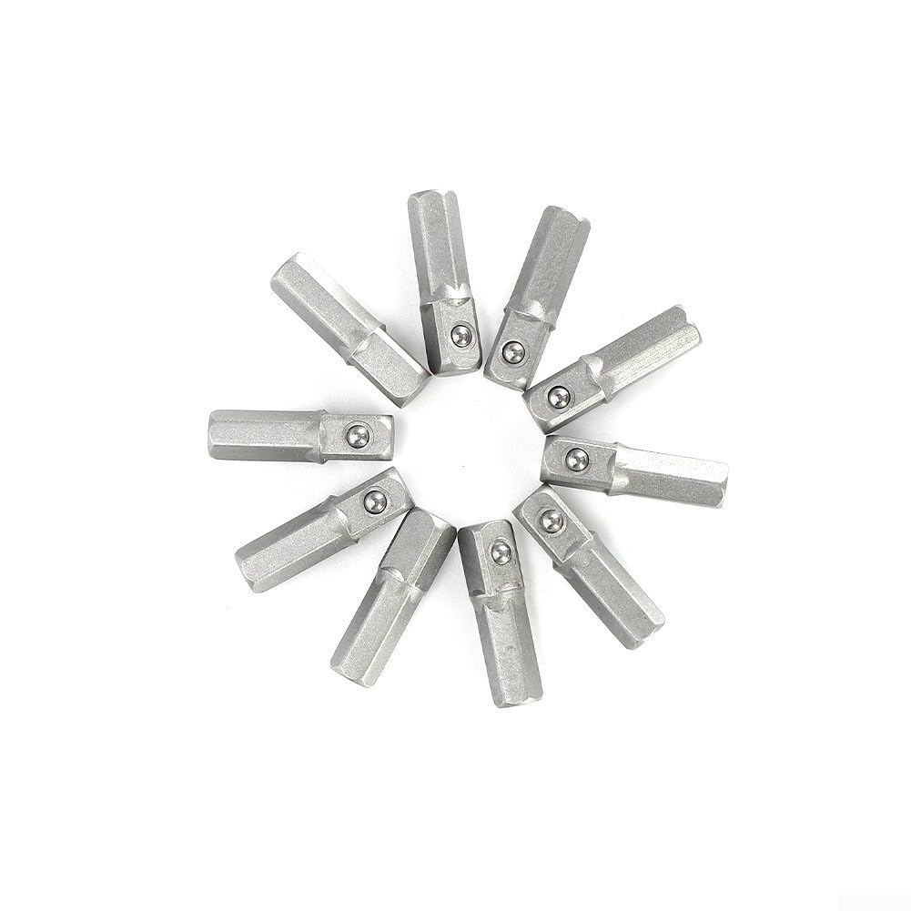 Set di adattatori per bussola, 10 pezzi, con codolo esagonale da 6,35 mm a 1/4", convertitori per utensili elettrici e trapani, 25 mm