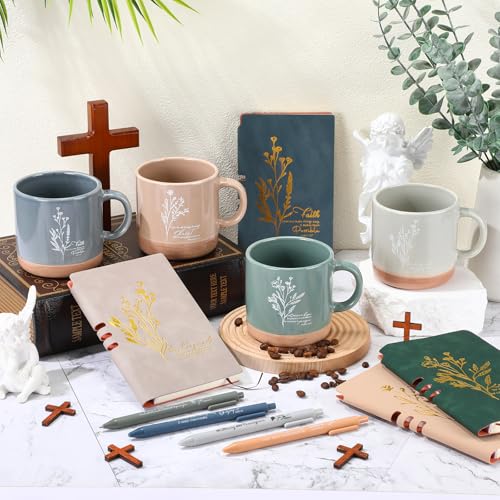 Juego 4 Mugs Cristianos Cerámicos 13 oz Multicolor Boho miniatura 4