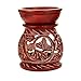 Oil Diffuser - Red Soapstone Oil Burner Round leaves 3.25