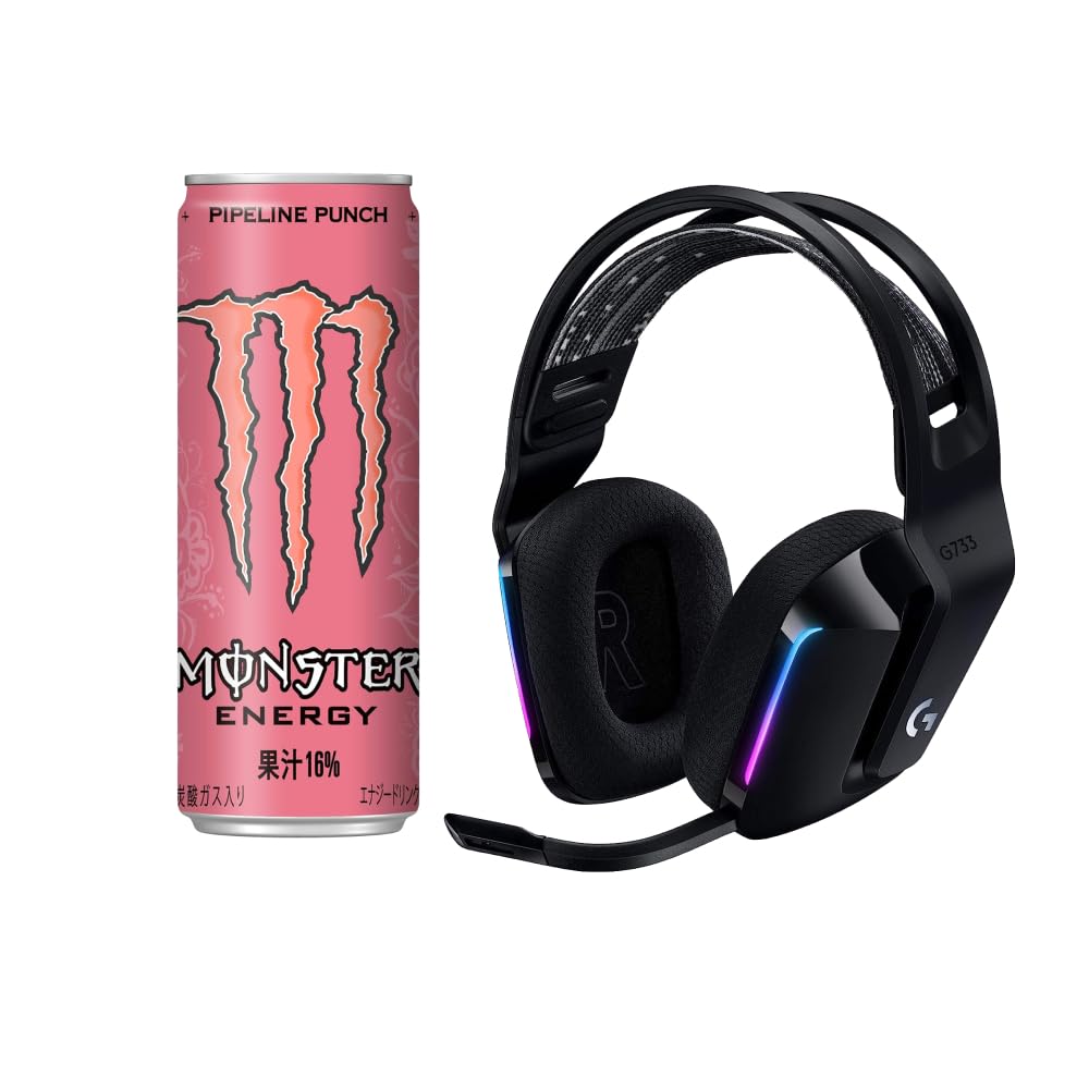 Logicool G ワイヤレス いかす ゲーミングヘッドセット G733-BKrd 