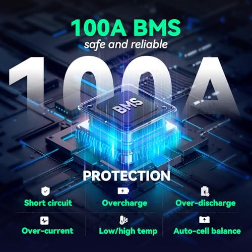 HeyFuture 12V 100Ah Bluetooth LiFePO4