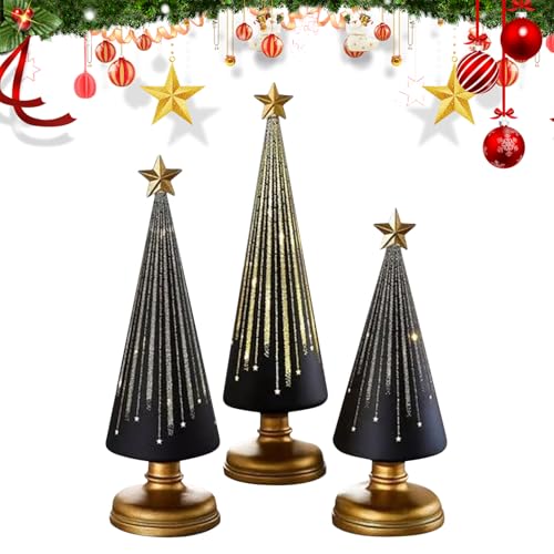 Sapin de Noël étoilé incassable en résine pour petits espaces