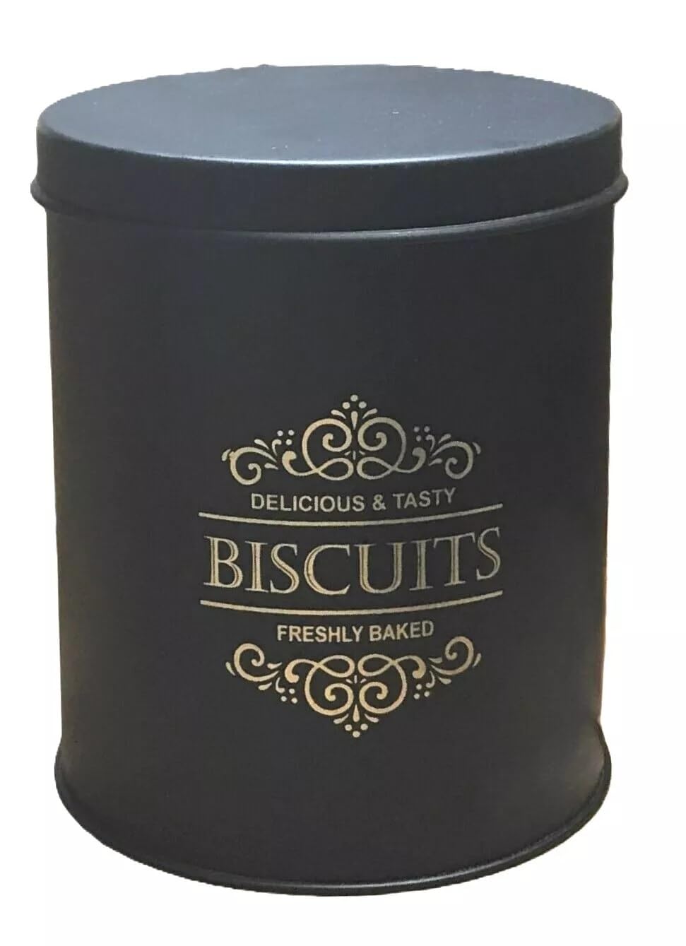 Nobel Black Vintage Square Canisters - Bread, Biscuits, Pasta, Tea Sugar Coffee - 15 Cm (L) X 15 Cm (W) X 16 Cm (H) - 1 Count