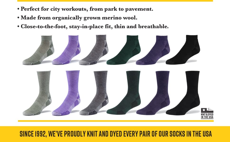 Maggie's Organic Dark Urban Hiker Crew Wool Socks - Moisture Wicking - for Light Workout, Running and Walking3