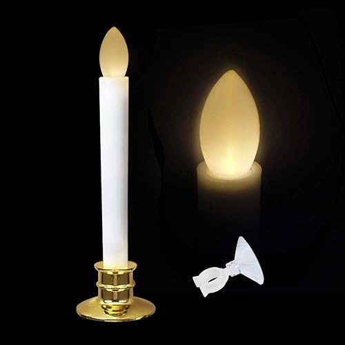 Miniatura 35 de Velas para ventana, funcionan con pilas, temporizadores remotos, luces LED sin llama, velas eléctricas con tapones extraíbles, portavelas para Base