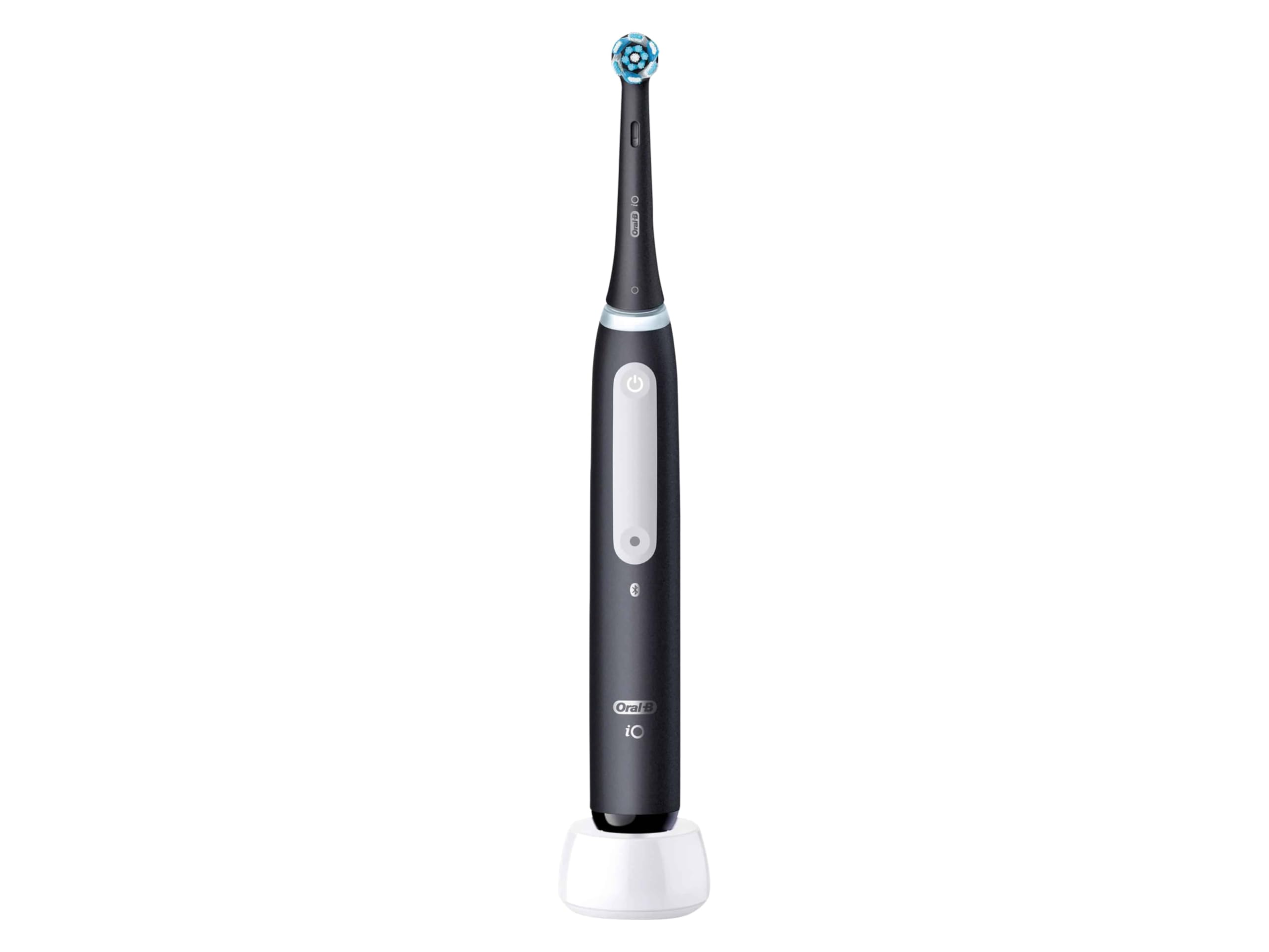 Oral-B iO Series 4 - Cepillo de dientes eléctrico, 4 modos de cepillado para cuidado dental, estuche de viaje, negro mate, ganador de la prueba Stiftung Warentest (12/2023)