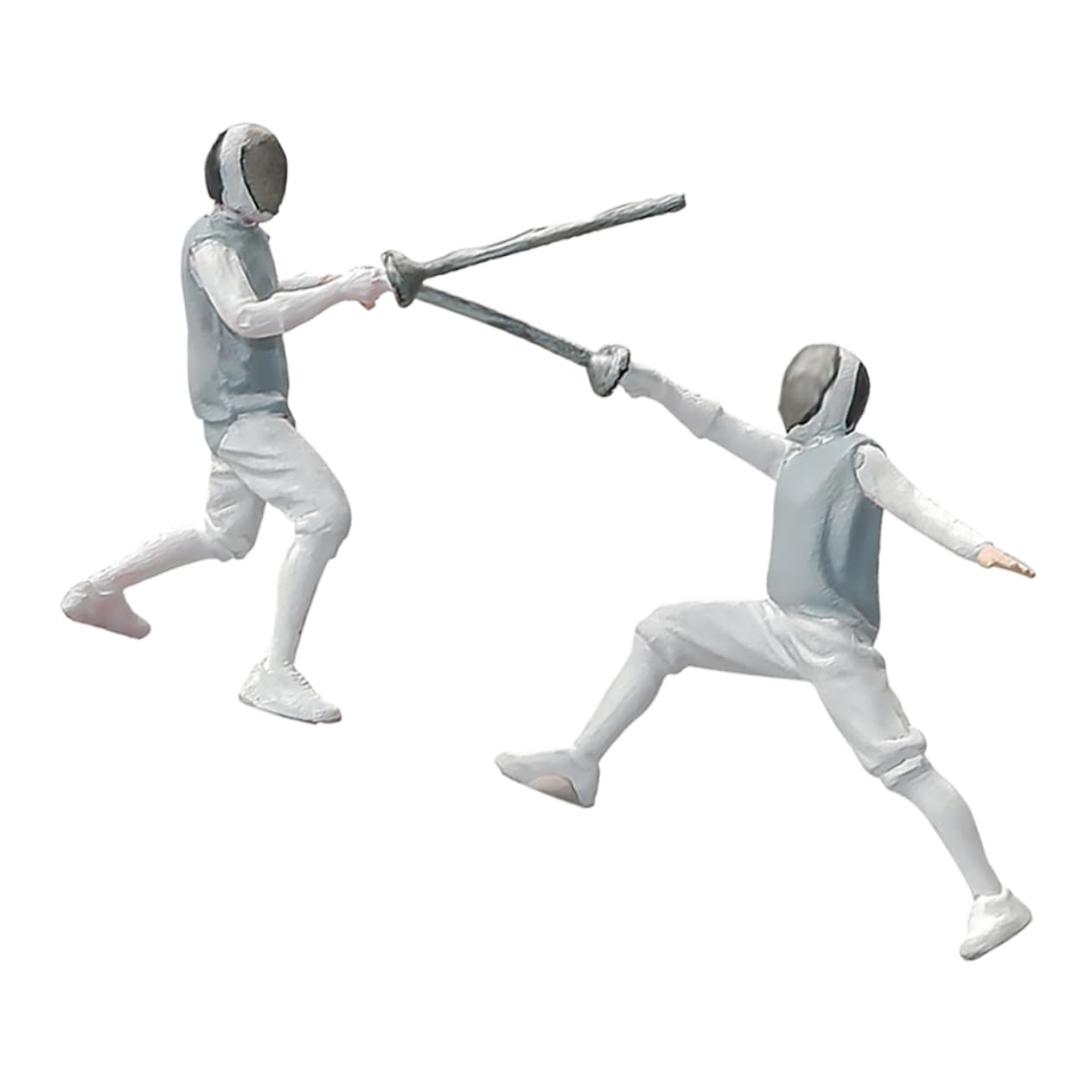 Sosoport 2pezzi Persone Minuscole in Scala per Scherma Figure di Modelli di Partite in Resina Decorazioni per Diorama da Tavolo Accessori per Scene in Miniatura Modelli Dipinti Mano