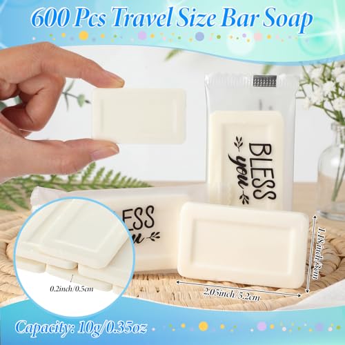 Image of Kacctyen 4 Pcs 0.35 oz Mini Hotel Soap Bars Bulk Individually Wrapped Hand Soap Bars Travel Size Toiletries for Hospitality Guest Holiday (Bless You)