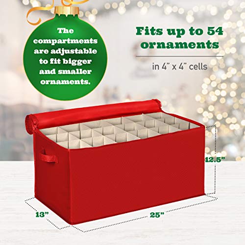 image for HOLDN’ STORAGE Christmas Ornament Storage Container with Dividers -B