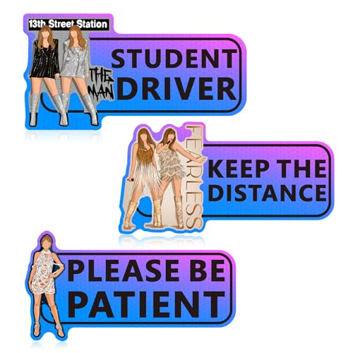 Image of 3 Pcs Student Driver Magnets for Car, 9 Inch New Driver Magnet for Car, Reflective Student Driver Sticker, Reusable Bumper Magnets for Cars,Car Bumper Sticker,Student Driver Sticker Magnet for car