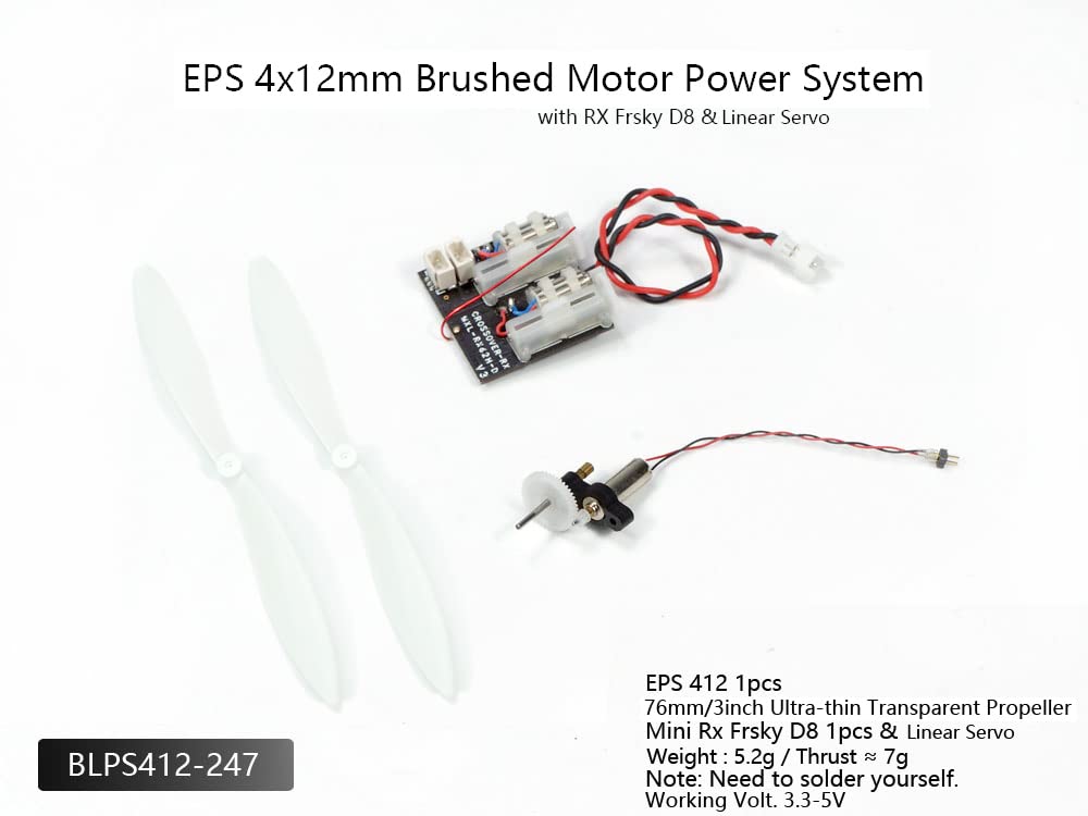 DIY Micro Brushed Power System with 4x12 Brushed Motor,Micro Prop,Micro Receiver for RC Micro Mini Indoor Airpalne (BLPS412-247)