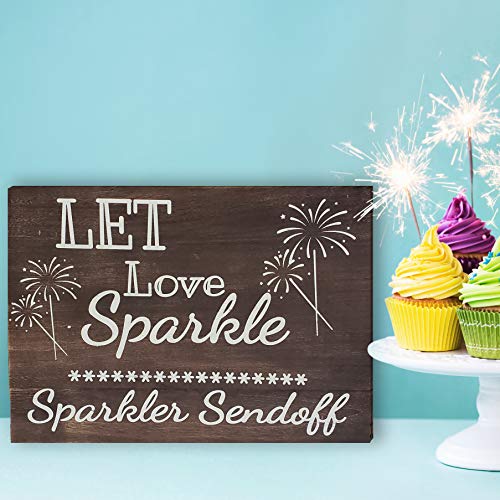 image for JennyGems Real Wood Sign - Let Love Sparkle Sparkler Sendoff - Sparkle