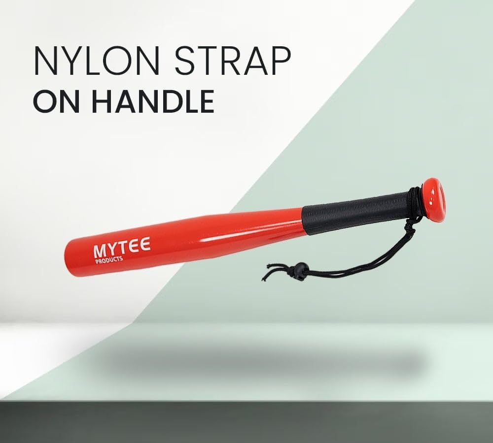 Mytee Products 18" Aluminum Tire Thumper Bat - Durable Tire Checker with Anti Slip Grip & Strap - Red Handle