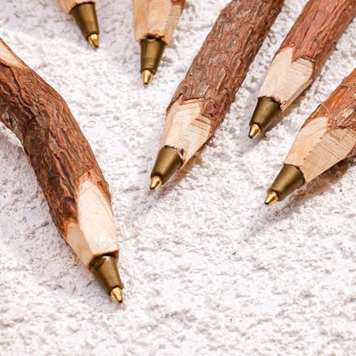 Bolígrafos de madera y piedra natural para escribir sin fatiga 8