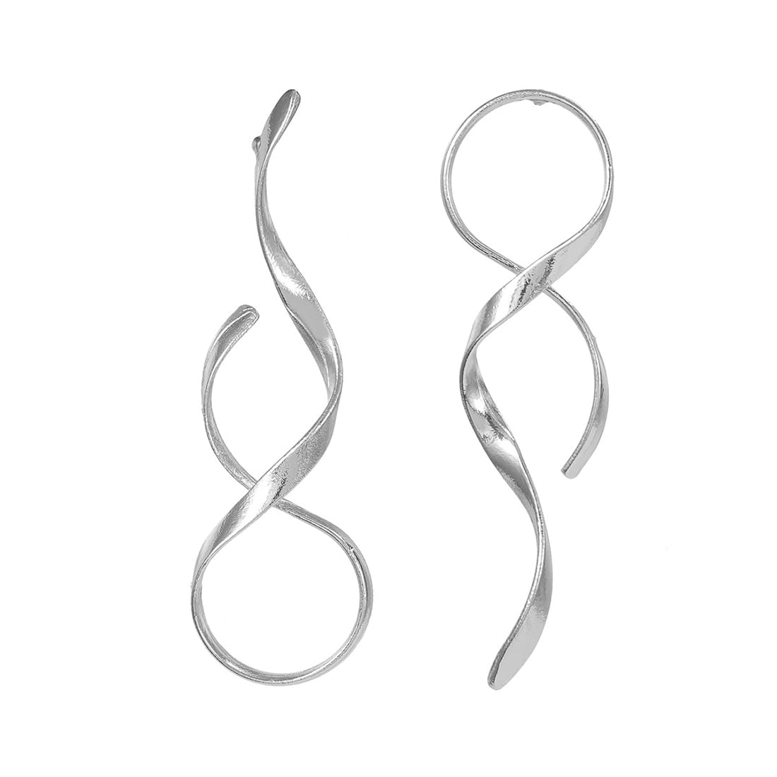ZCSOWEPendientes en espiral para mujer, 1 pares de pendientes en espiral de acero inoxidable, pendientes largos, perfectos para y fiestas de cumpleaños