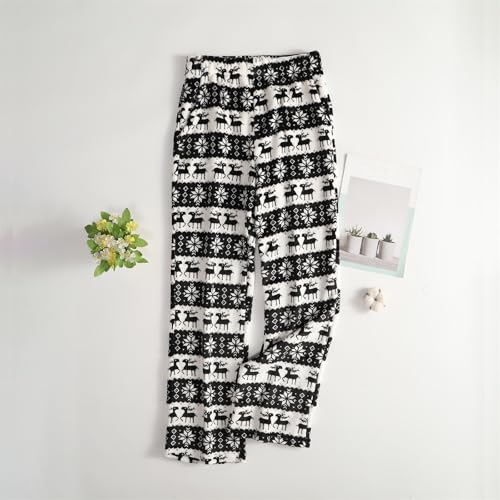 Christmas Pajamas Pants for Women Santa Xmas Tree Fuzzy Flannel Sleep Pants - image 2