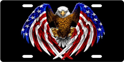 Patriotic Eagle Custom License Plate Novelty Tag from Redeye Laserworks