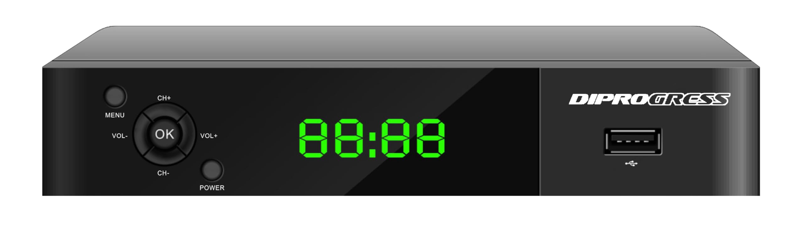 DIPROGRESS decoder DVB-T2 Hevc 10 bit DPT207HD con due telecomandi 2 in 1, nero