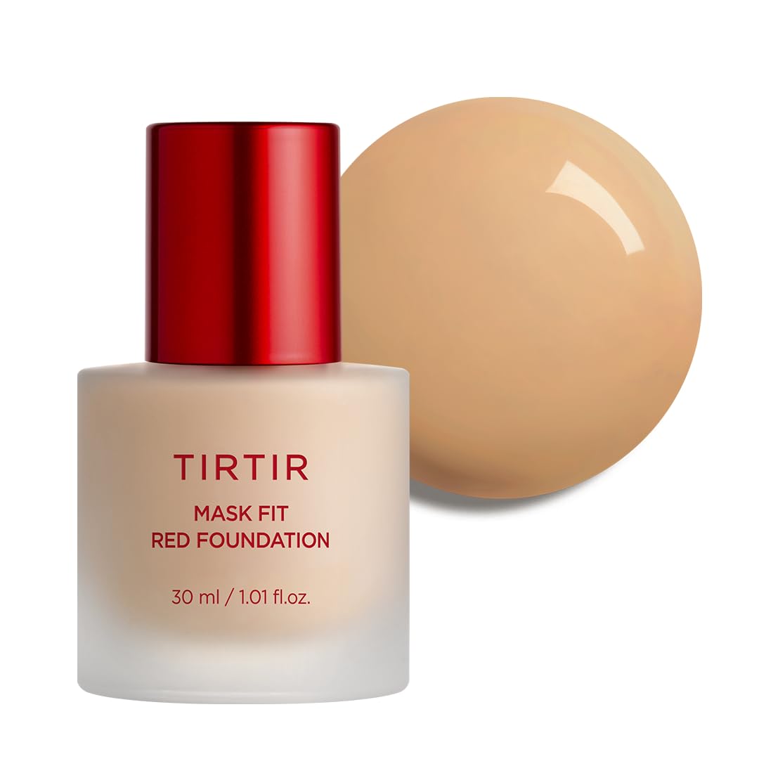TIRTIR Mask Fit Red FoundationㅣLong Lasting Flawless Coverage, Energy Essence, Lightweight, Hydrating, Pore-Blurring, Breathable Satin Finish, Makeup,
