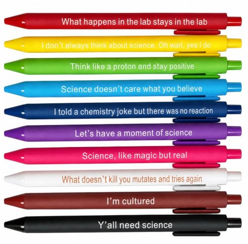 10PC Science Quote Pens Funny Hilarious Sarcastic Pen With Sayings Laboratory Lab Office Supplies...