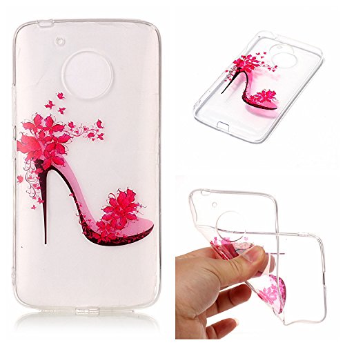 Moto G5 Case,Moto G5 TPU Case,Ultra Thin Transparent Clear Flexible Silicone Cover for Moto G5,Case for Moto G5 with 5.0 inch,Cool 3D Romantic Flower Animal Cartoon Design Printed Drawing Pattern Protective Back Cover Case for Moto G5