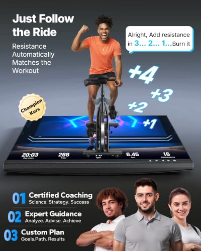 Image of Merach Magnetic Exercise Bike for Home Gym, Low Noise Stationary Bike with Soft Seat Cushion, Indoor Workout Bike with 350 lbs Weight Capacity, Spinning Bike with Self-Developed App, Tablet Mount