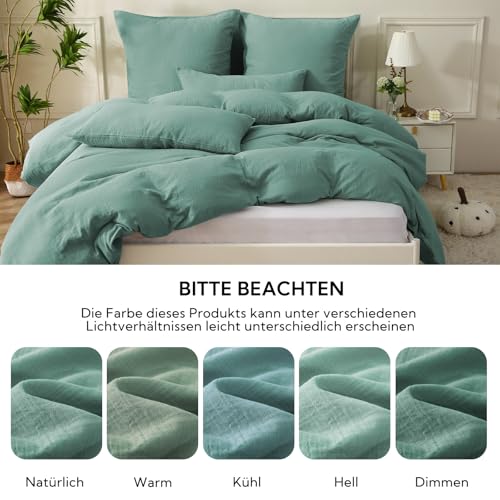 SOULFUL Musselin Kissenbezug 40x80 Baumwolle, Beangreen – Ansicht 5