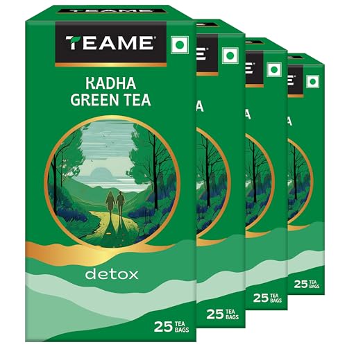 Image of TE-A-ME Detox Kadha Green Tea, 100 Count (25 x 4) | Premium Ayurvedic Wellness Blend | Antioxidant-Rich Daily Brew | Naturally Refreshing Beverage | Pack of 4