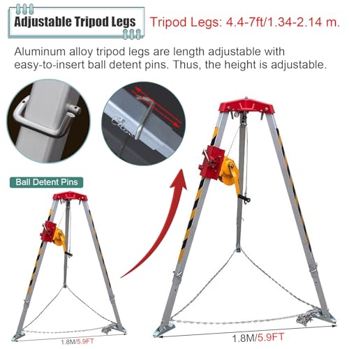 Sistema Portátil de Rescate con Trípode y Winch 2600 lbs miniatura 4