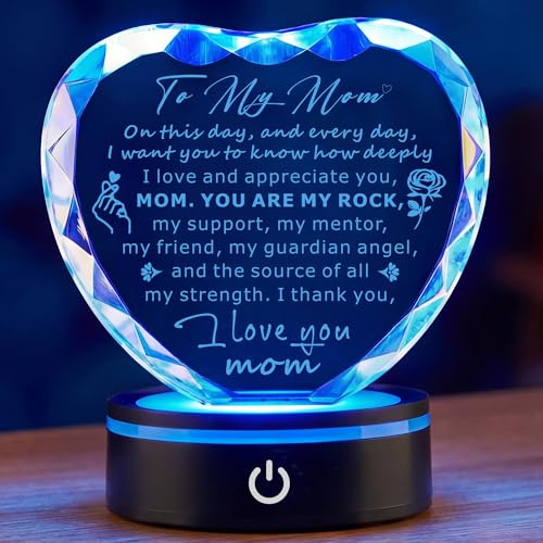 Ghtixsu Gifts for Mom,Heart Crystal Keepsake...