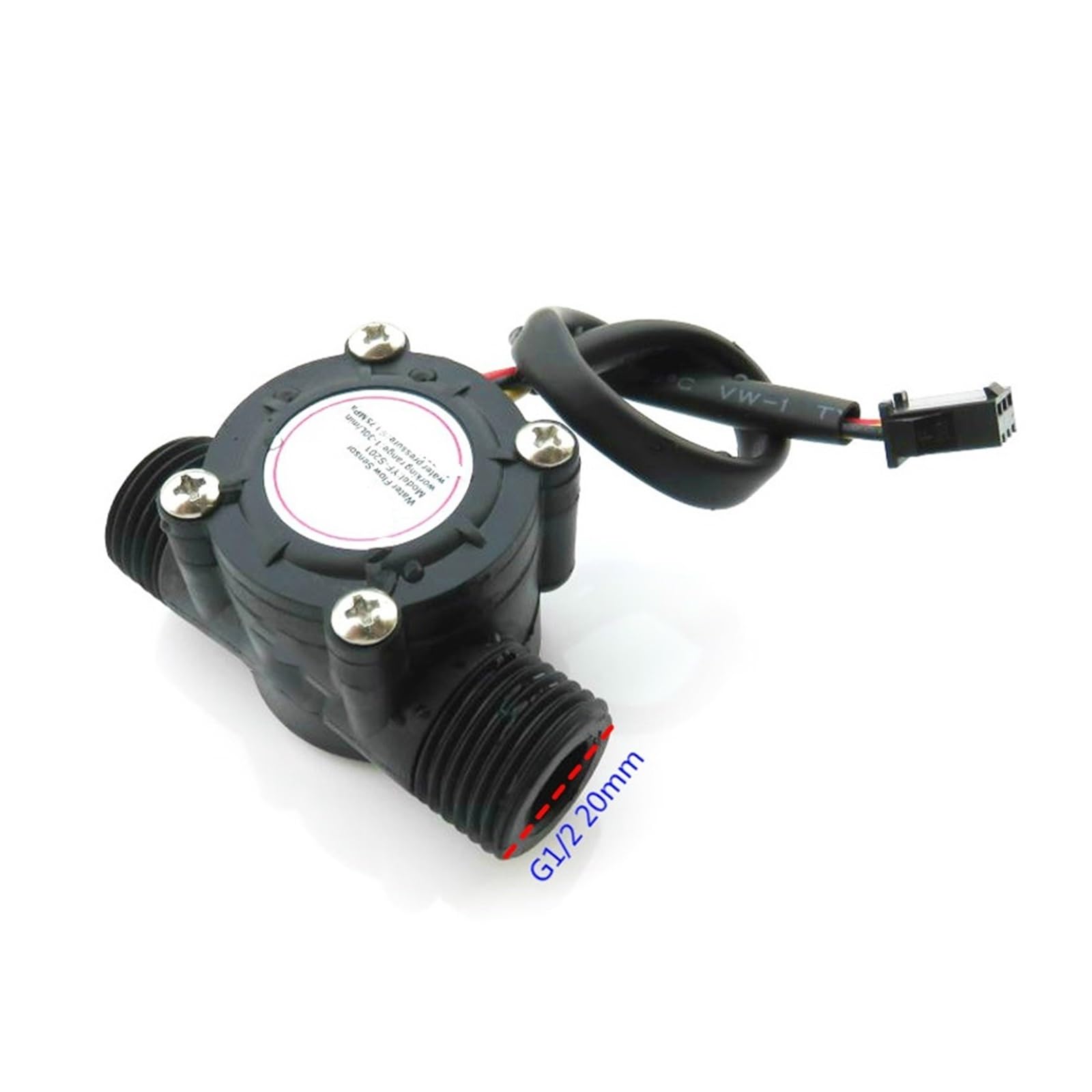 Flow Sensor Meter Digital Pipeline Water Flow DN15 Pipe G 1/2'' Flow Sensor Flowmeter Flow Meter Water 1-30L/min Tools Flow Meter